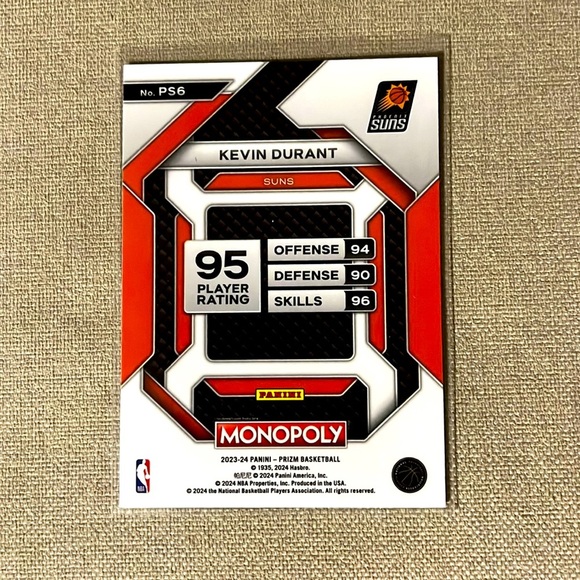 Kevin Durant 23-24 Panini Prizm Monopoly Prizm Skills NBA Basketball Card Suns - Picture 2 of 2